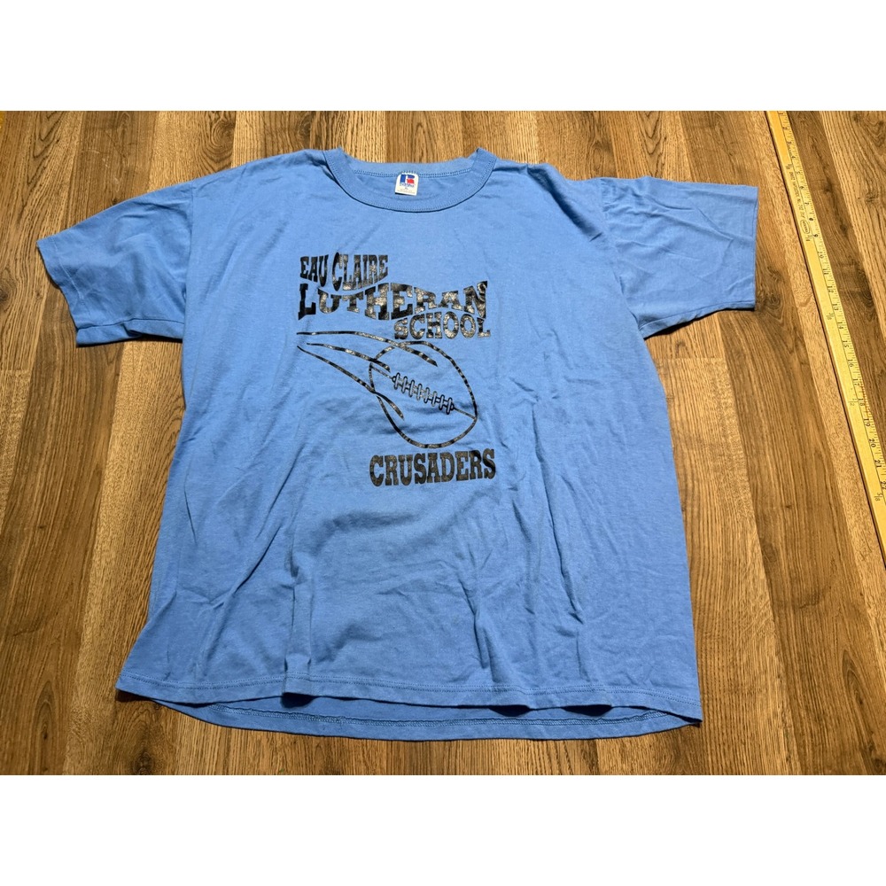 Russell Athletic Shirt School Mens Size XL Blue Eau Claire Lutheran Football